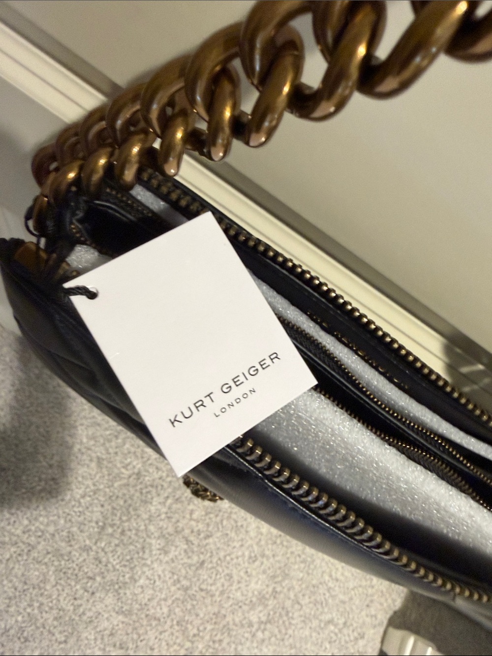 NWT Kurt Geiger Black Kensington Puff 3 Pouch - Picture 4 of 8